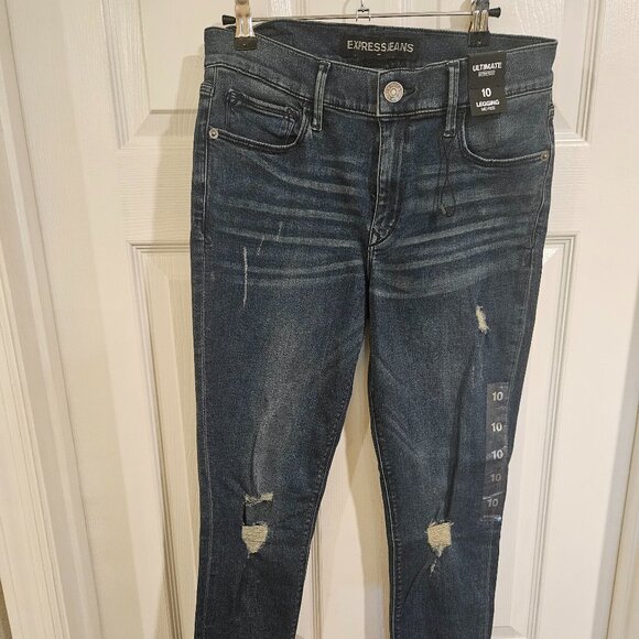 EXPRESS WOMEN'S JEANS SIZE 10 ULTIMATE STRETCH LEGGINGS MID RISE NWT - Picture 1 of 3